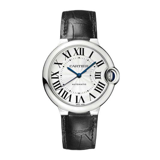 Ballon Bleu de Cartier 36 Watch - 36mm, Steel, Alligator Leather, Silver Dial