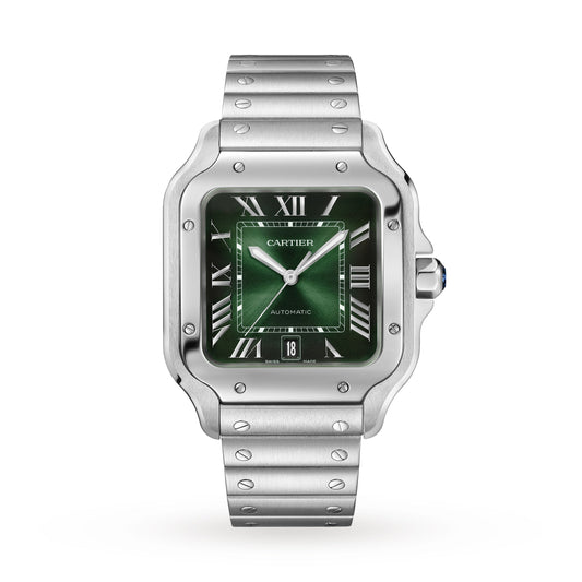 Santos de Cartier Large Model Watch - 40mm, Steel, Green Dial