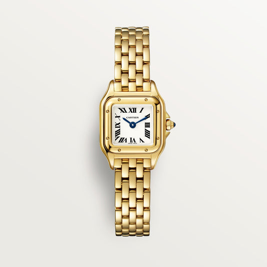 Panthère de Cartier Mini Model Watch - 19mm, 18K Yellow Gold, Silver Dial, Ref. WGPN0048