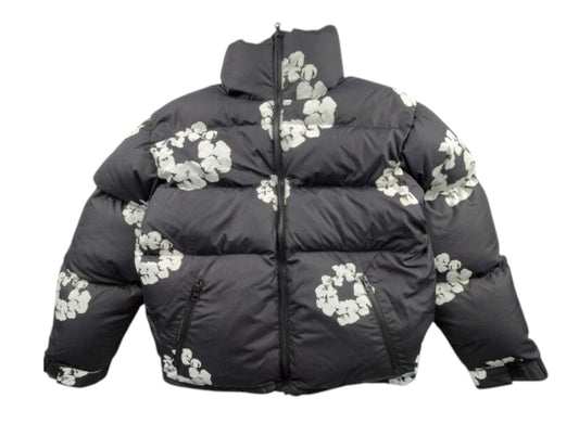 Denim Tears Cotton Wreath Puffer Jacket Black