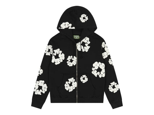 Denim Tears Cotton Wreath Zip Hoodie Black