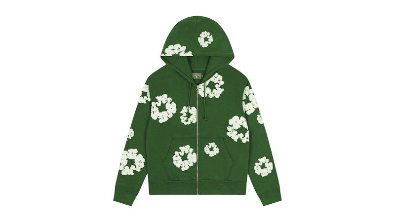 Denim Tears Cotton Wreath Zip Hoodie Green