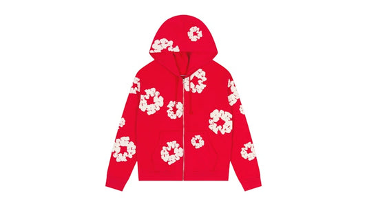 Denim Tears Cotton Wreath Zip Hoodie Red