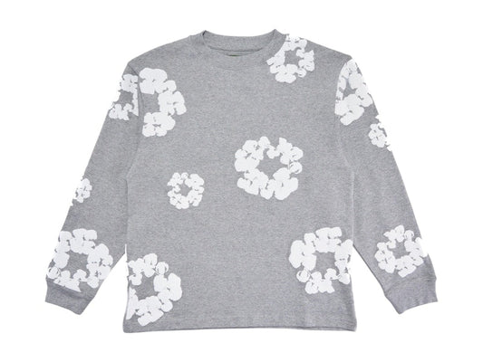 Denim Tears Long Sleeve Cotton Wreath T-shirt Grey