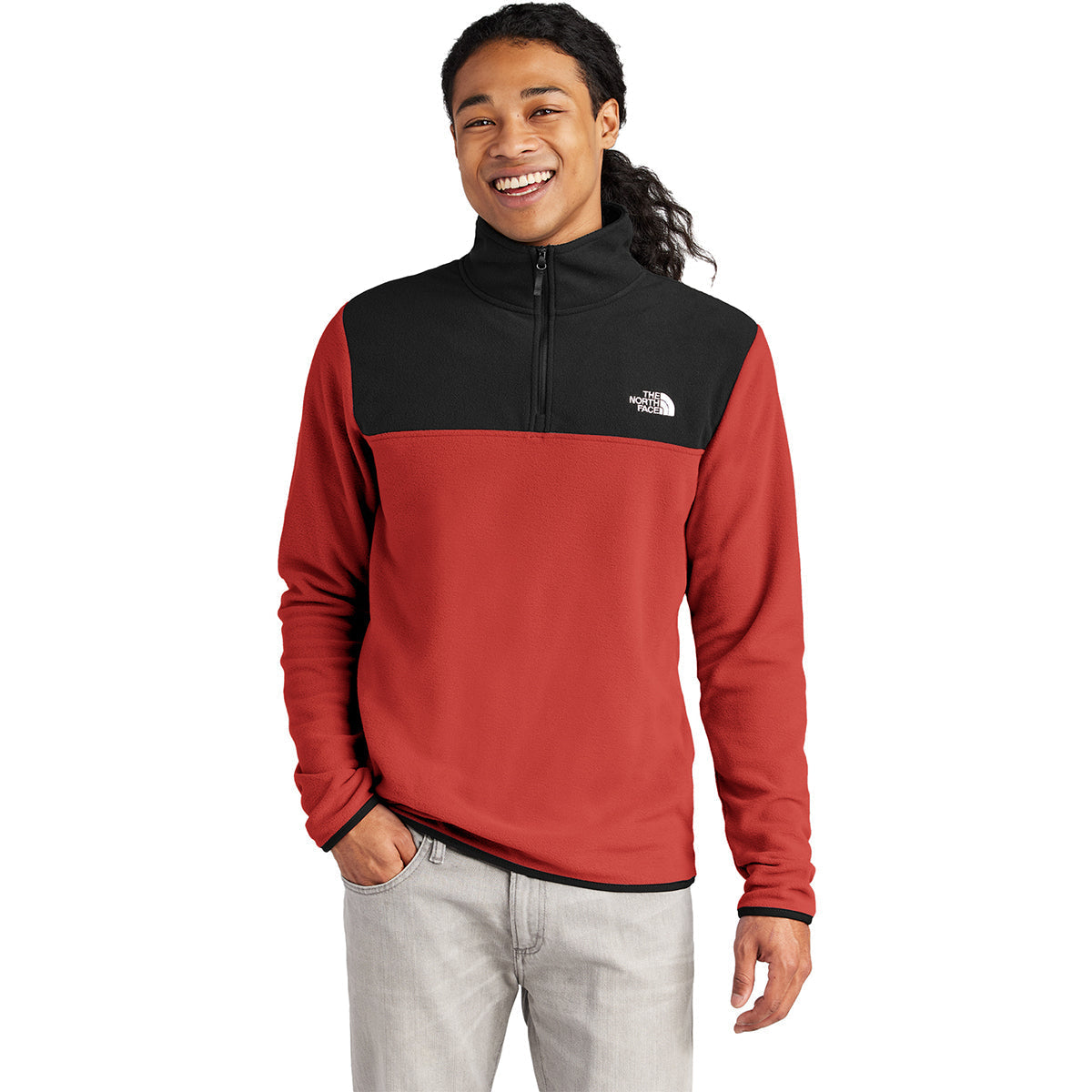 The North Face Men's Rage Red/TNF Black Glacier 1/4-Zip Fleece