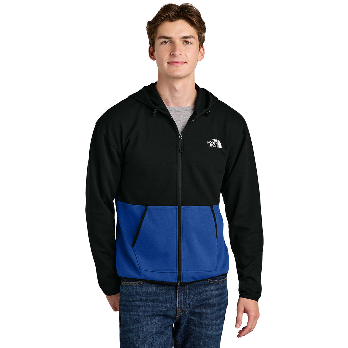 The North Face Men's TNF Blue/TNF Black Double-Knit Full-Zip Hoodie