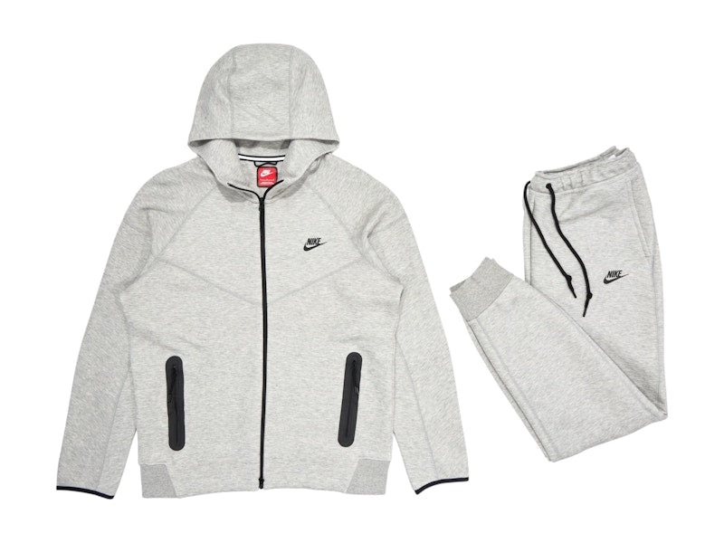 Nike Sportswear Tech Fleece Full-Zip Hoodie & Joggers Set Dark Heather Grey/Black