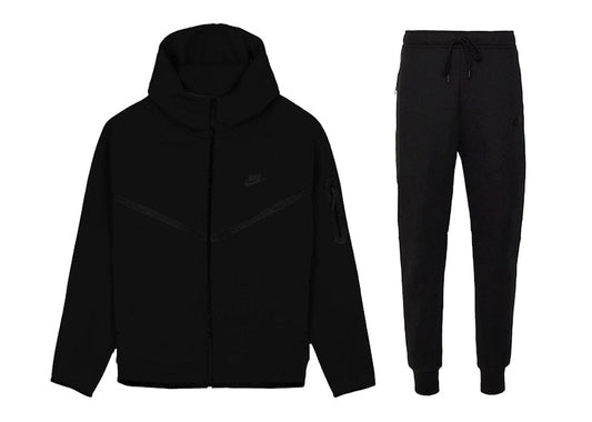 Nike Sportswear Tech Fleece Windrunner Full Zip Hoodie & Pant Set (FW24) Black/Black