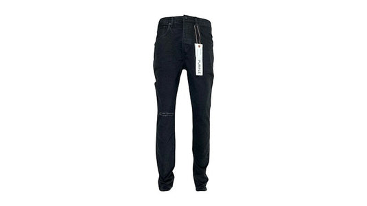 Purple Brand P002-Ndbr825 Knee Slit Rinse Slim Jean Black