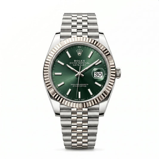 Rolex Datejust 41 126334 Oystersteel & White Gold "Mint Green" Watch