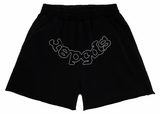 Sp5der OG Logo Embroidered Sweatshort Black