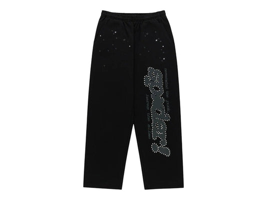 Sp5der Rhinestone Punk V2 Sweatpant Black
