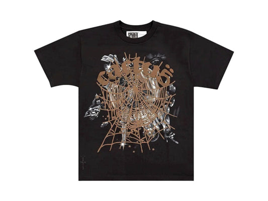 Sp5der x Travis Scott Cactus Jack Airbrush T-shirt Black
