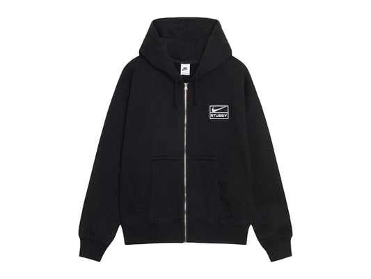 Stussy x Nike Stone Washed Fleece Zip Hoodie (FW25) Black