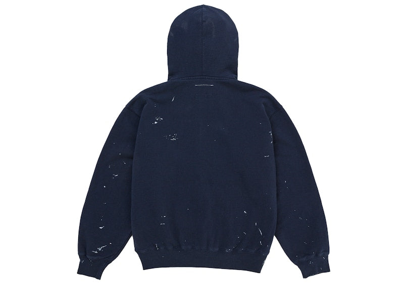 Supreme MM6 Maison Margiela Box Logo Zip Up Hooded Sweatshirt Navy