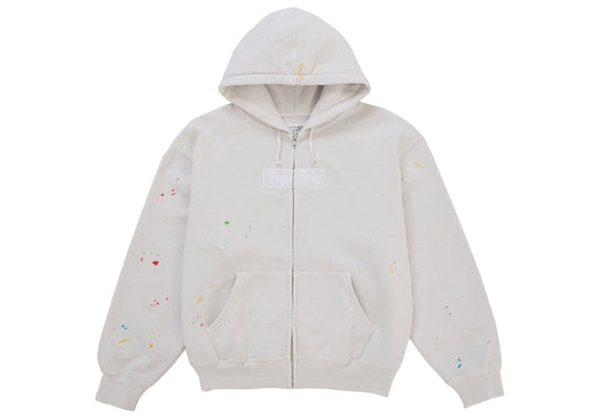 Supreme MM6 Maison Margiela Box Logo Zip Up Hooded Sweatshirt White