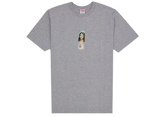Supreme Prayer Card Box Logo Tee Heather Grey