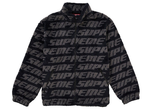 Supreme Repeat Jacquard Fleece Jacket Black