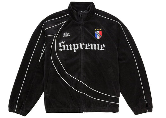 Supreme Umbro Velour Track Jacket Black