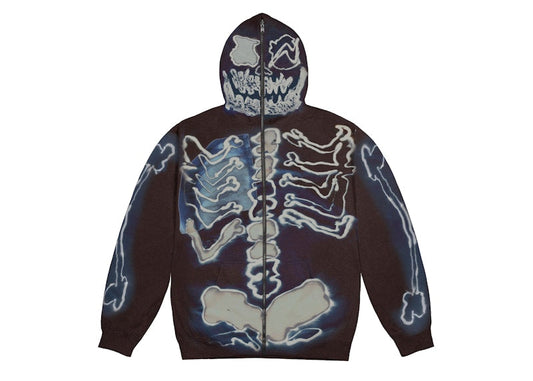 Travis Scott Cactus Jack For Fragment Skeleton Graffiti Full Zip Hoodie Multi
