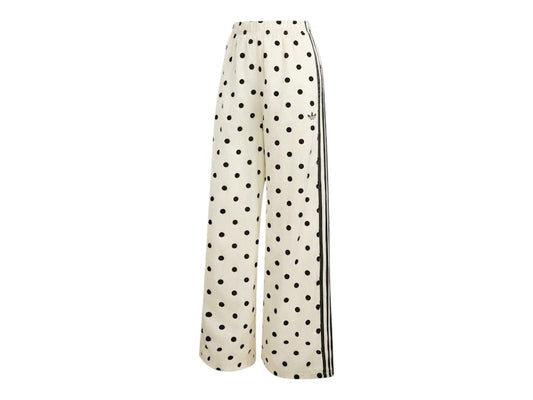 adidas Women's Satin Polka Dots Wide Leg Pant Off White