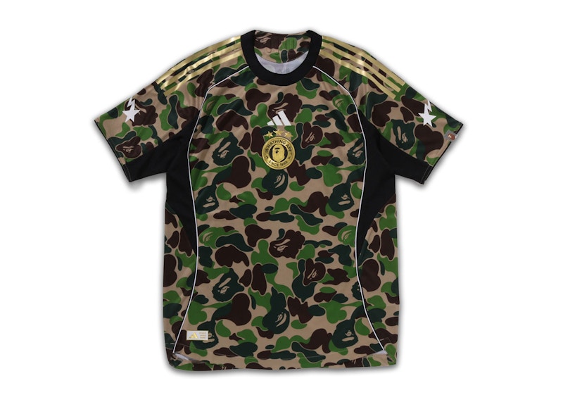 adidas x BAPE Football Graphic Slim Jersey T-shirt Green