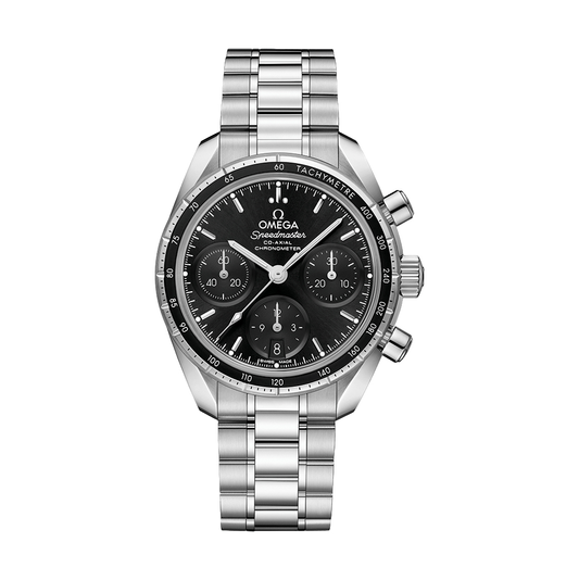 Omega Speedmaster Chronograph 38mm Watch - Black on Bracelet